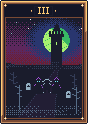 A dark tower against a green moon